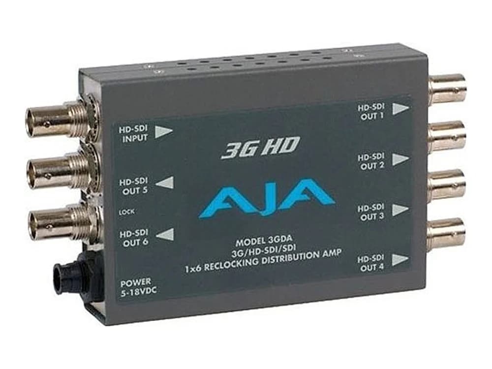 AJA 3GDA 3G/HD/SD-SDI 1x6 Reclocking Distribution Amplifier