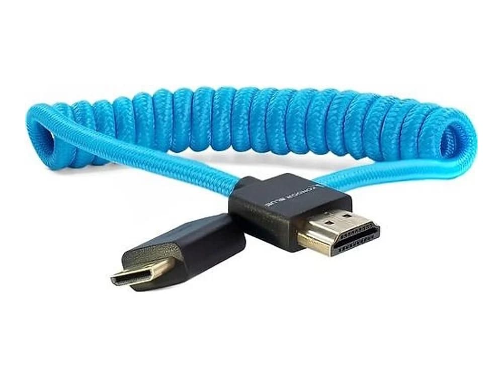 Kondor Blue Coiled Mini HDMI to Full HDMI Cable (30–60cm, Kondor Blue)