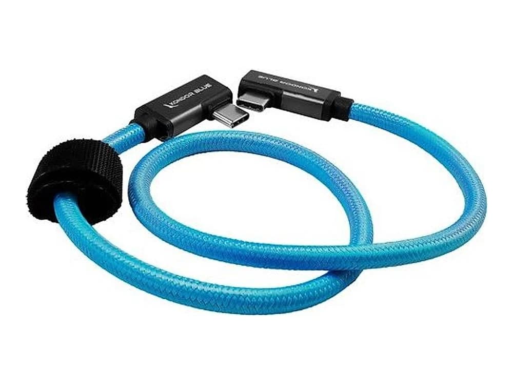 Kondor Blue Dual Right-Angle USB-C to USB-C Cable (50cm)
