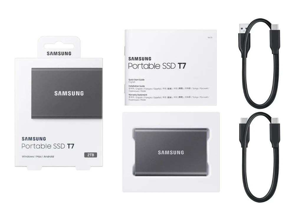 Samsung T7 Gray Portable SSD 2TB view 3