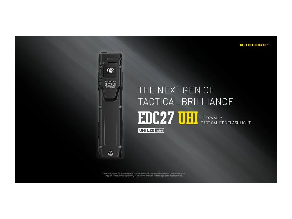 Nitecore EDC27 UHi 3100 Lumen Ultra Slim Flat EDC Flashlight view 2