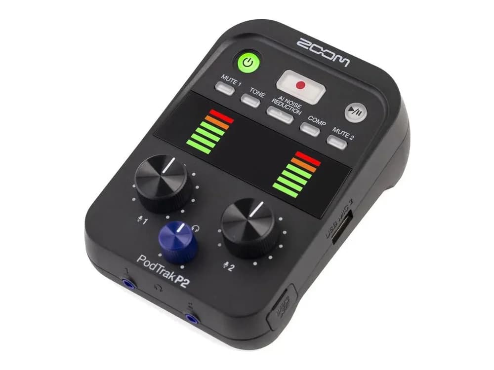 Zoom PodTrak P2 Dual USB Mic Recorder for Podcasters