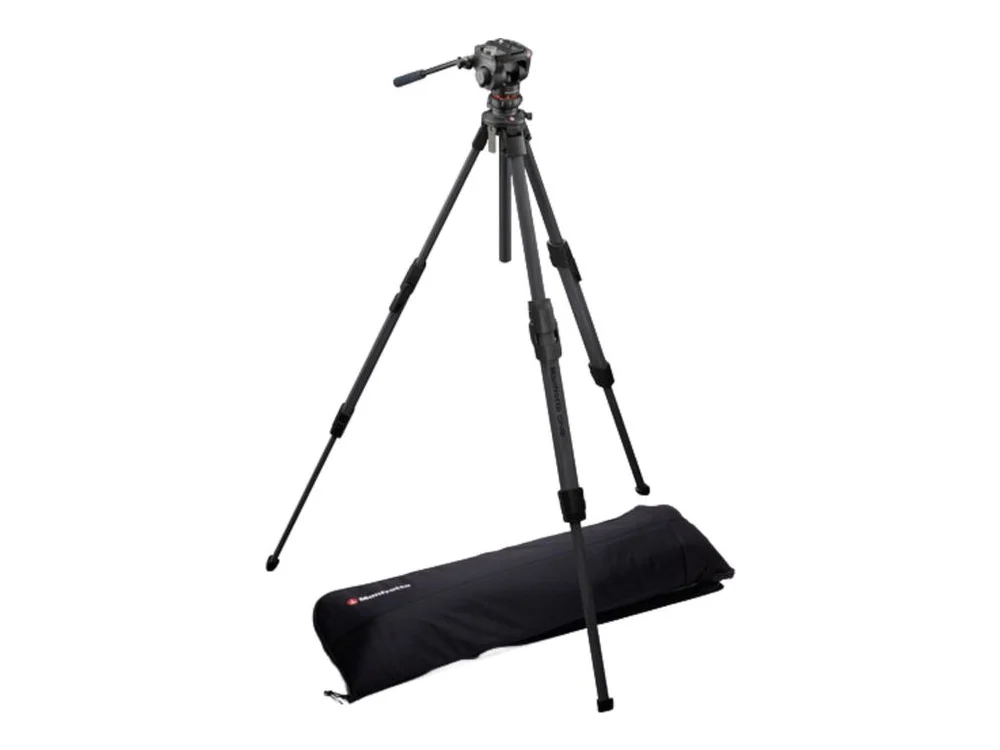 Manfrotto One Hybrid Carbon Fiber Tripod with 500X Fluid Head view 2