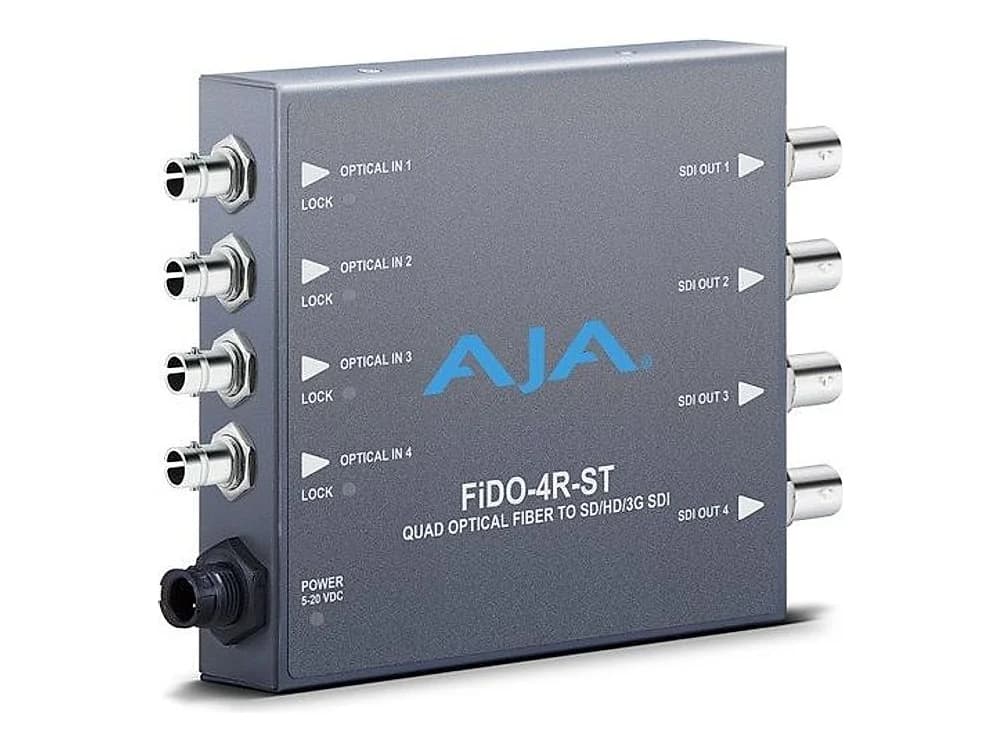 AJA FiDO-4R-ST Quad-Channel ST Fibre to 3G-SDI Mini-Converter