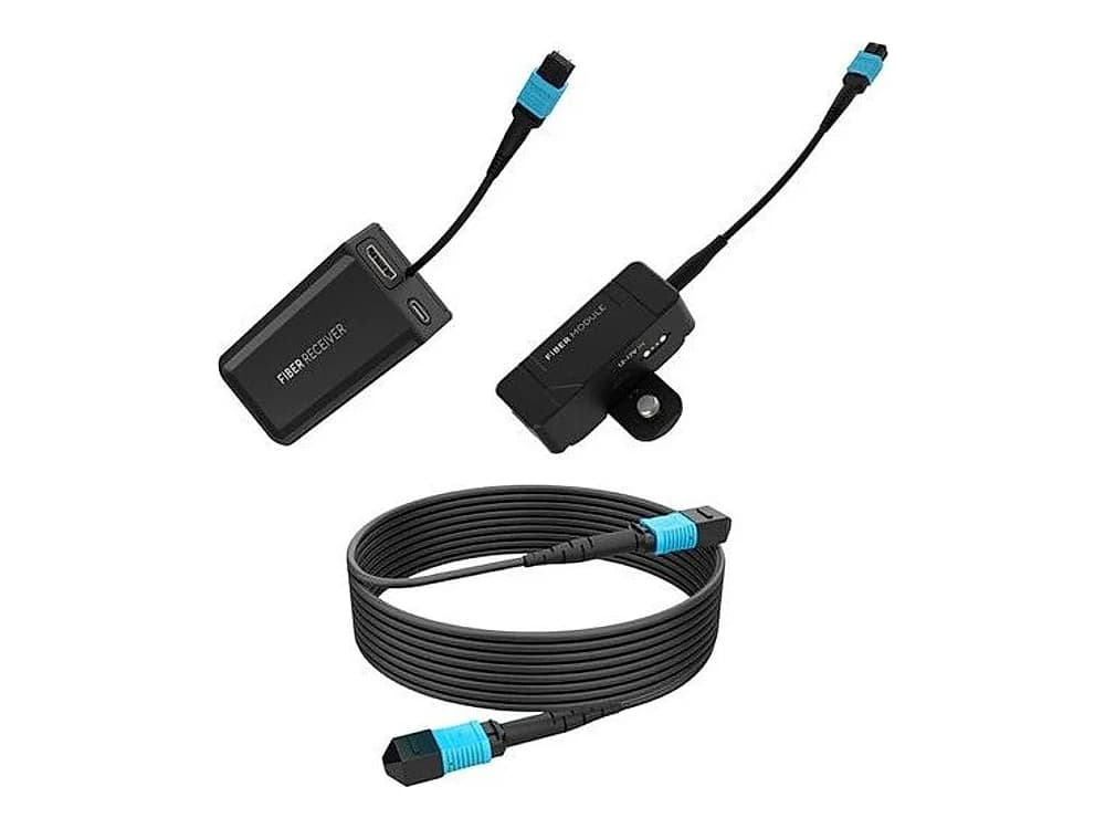 Kondor Blue Fletch HDMI Fibre Transmitter/Receiver Kit with 50m Armoured OM3 MPO Cable (Raven Black) view 2