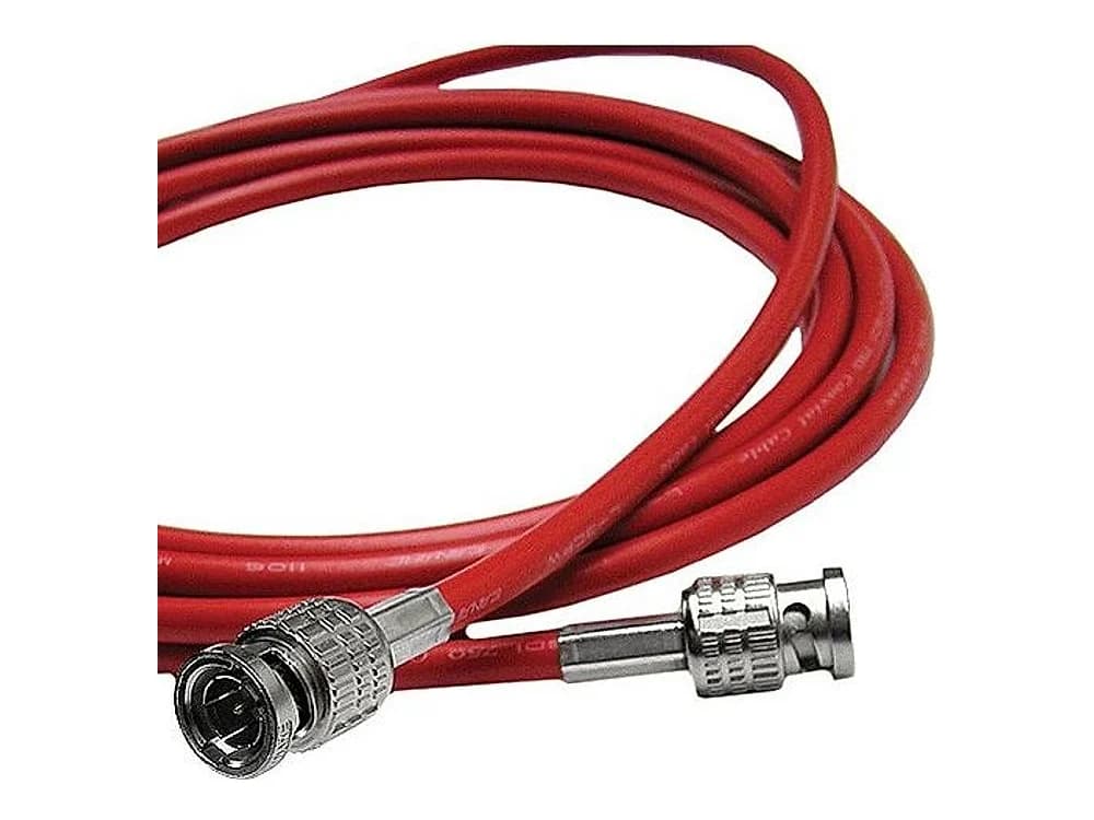 Canare L-3CFW RG59 HD-SDI Coaxial Cable with Male BNCs (25ft, Red)