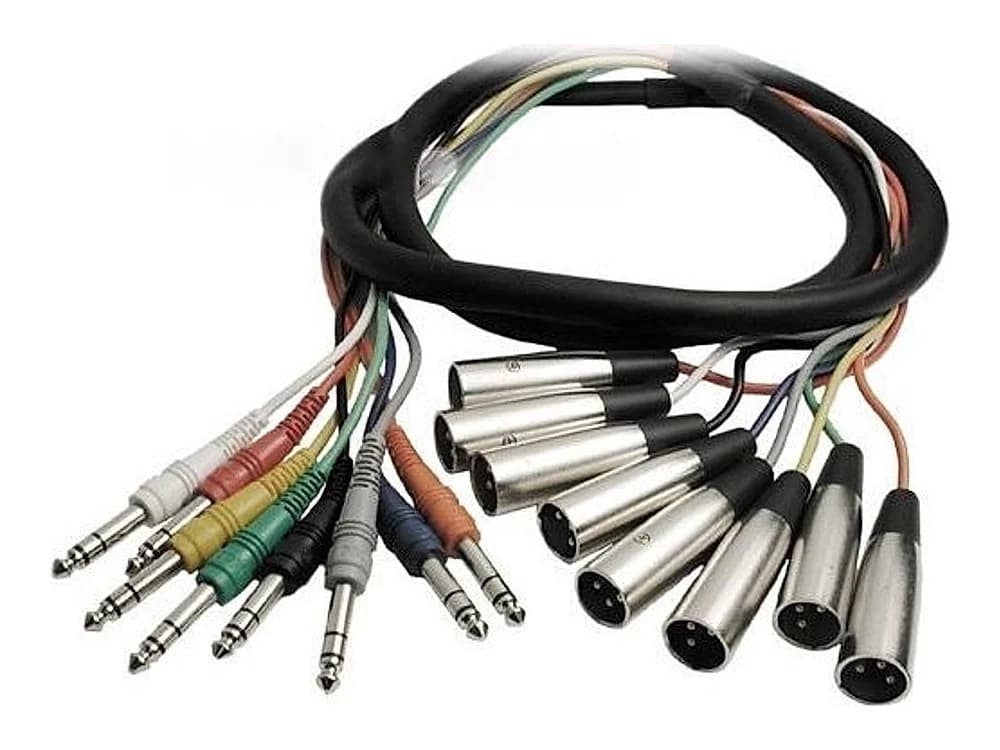 Hosa STX-802M 8-Channel 1/4" TRS Male to XLR Male Snake Cable (2m)