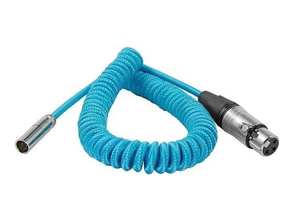Kondor Blue Coiled Mini XLR to XLR Cable for Canon C70 and BMPCC 4K/6K (30–60cm)
