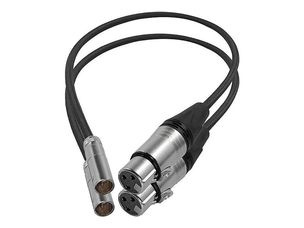 Kondor Blue Mini XLR Male to XLR Female Cable for Canon C70 / BMPCC 6K/4K (Black, 2-Pack)