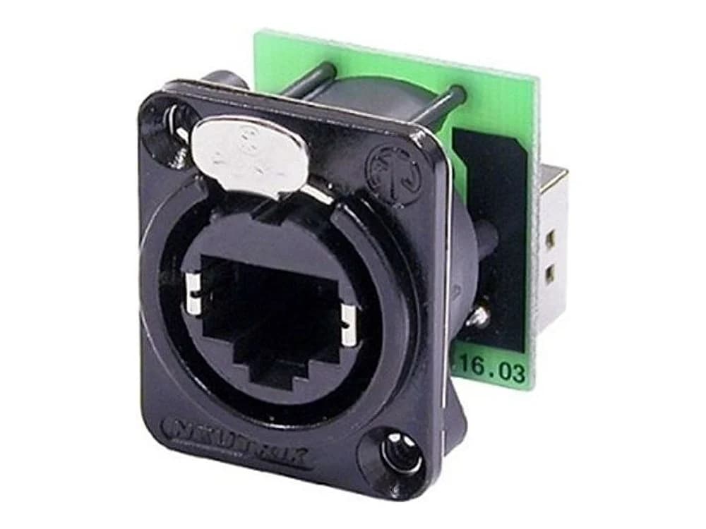 Neutrik NE8FDP-B etherCON D-Type RJ45 Feed-Through Receptacle (Black)