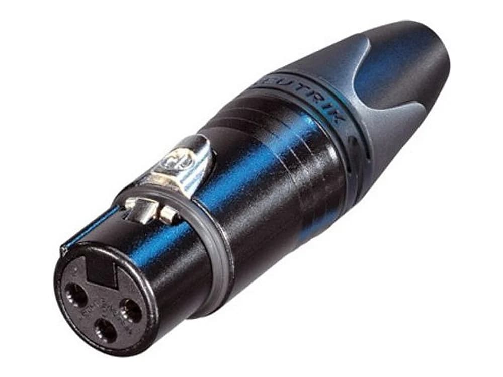 Neutrik NC3FXX-B 3-Pin XLR Female Cable Connector, Gold Contacts (Black)