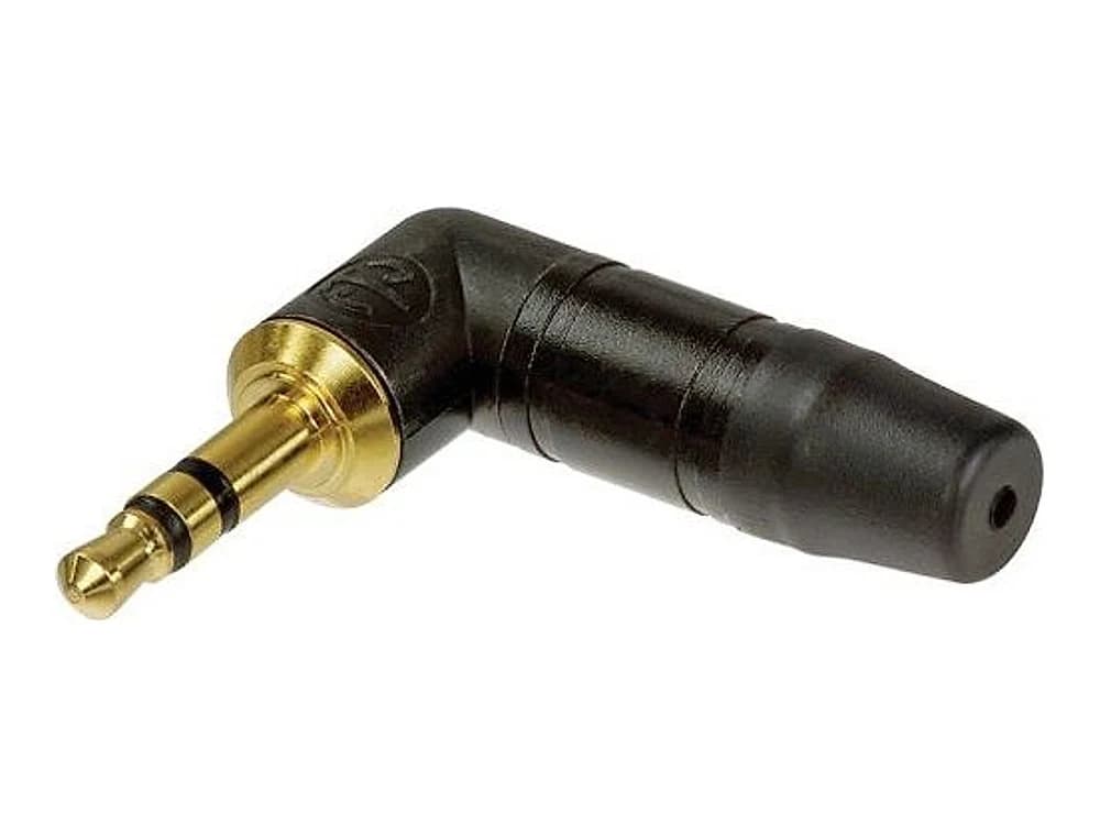 Neutrik NTP3RC-B 3.5mm Right-Angle Stereo Plug (Black/Gold)
