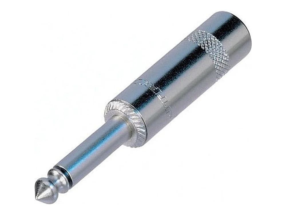 REAN Mono 2-Pole 1/4" Phone Plug with Die-Cast Handle (Nickel)