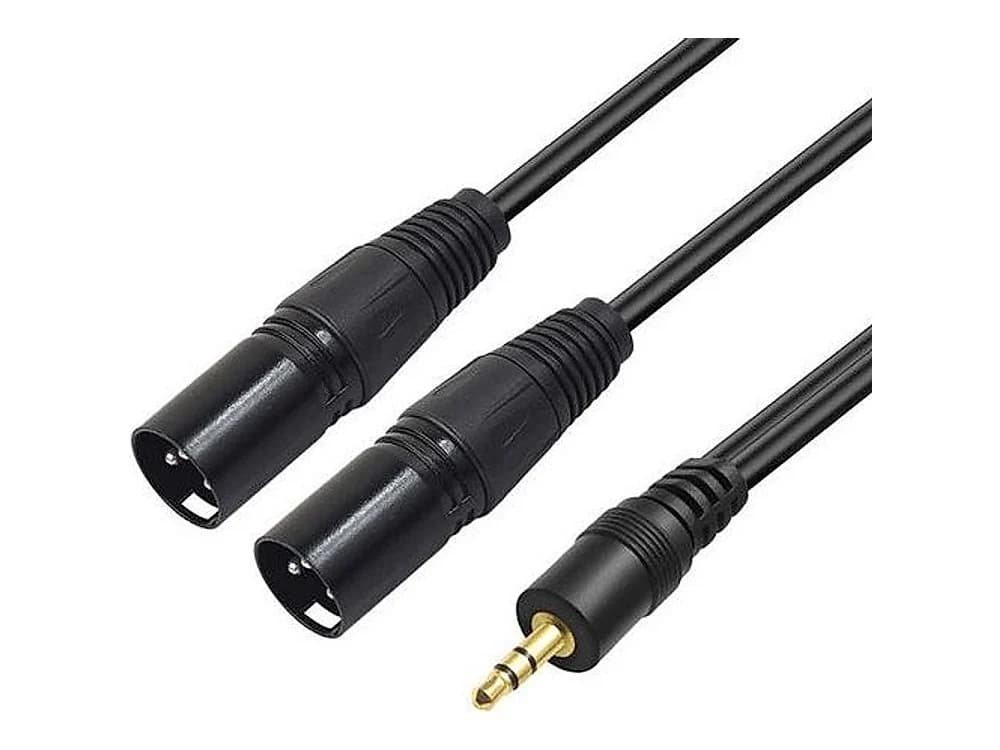 Titan Stereo 3.5mm Male to Dual XLR Male Y-Cable (0.5m)
