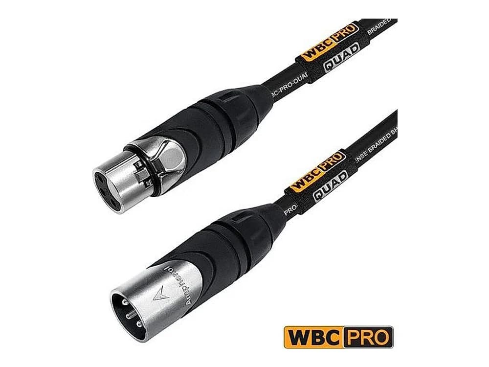 WORLDS BEST CABLES Pro Quad Balanced XLR Cable with Amphenol Connectors (3m)