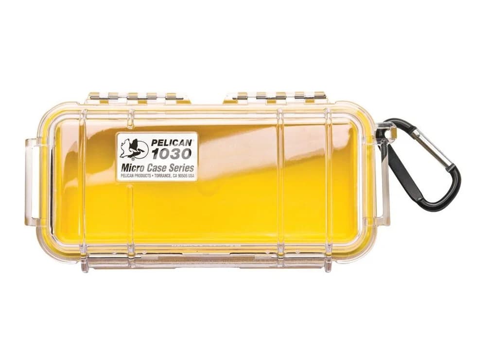 Pelican 1030 Micro Case (Clear Yellow with Colored Lining) view 2