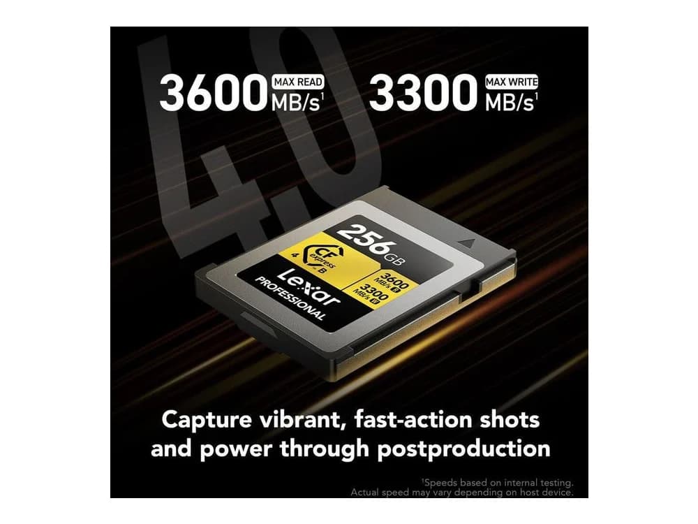 Lexar 256GB Professional GOLD CFexpress 4.0 Type A Memory Card view 3
