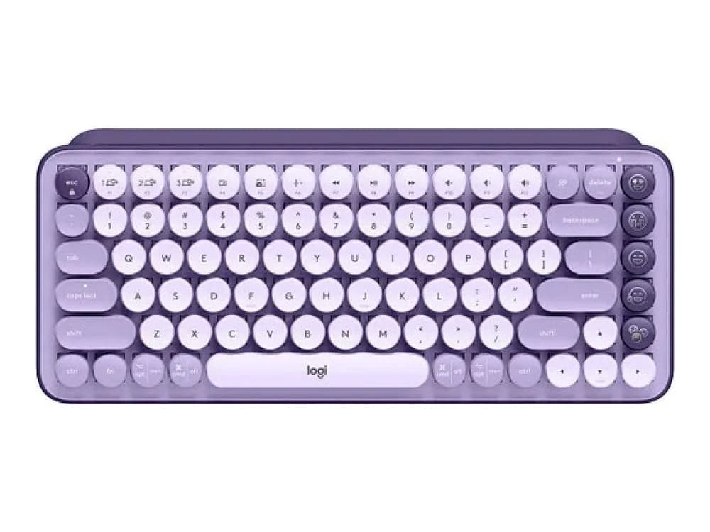 Logitech POP Keys Wireless Mechanical Emoji Keyboard (Cosmos Lavender)