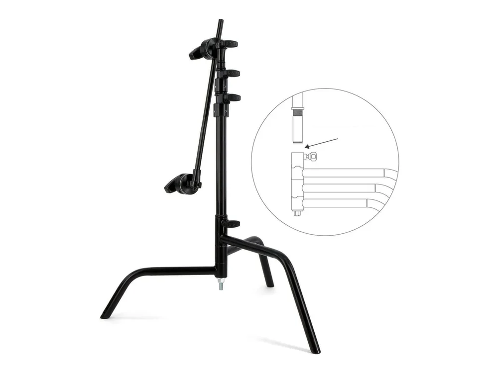 Matthews 20" C+Stand with Spring Loaded Turtle Base, Grip Head & Arm Black view 2