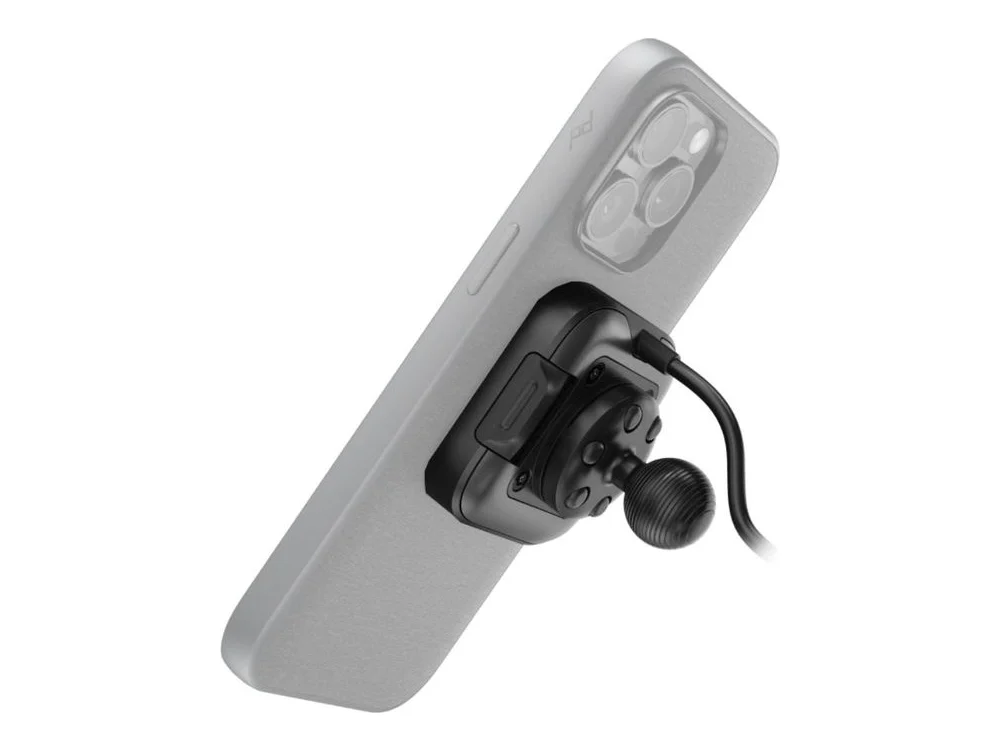 Peak Design Mobile Motorcycle Mount 20mm Ball Adapter: Locking & Charging Black view 2