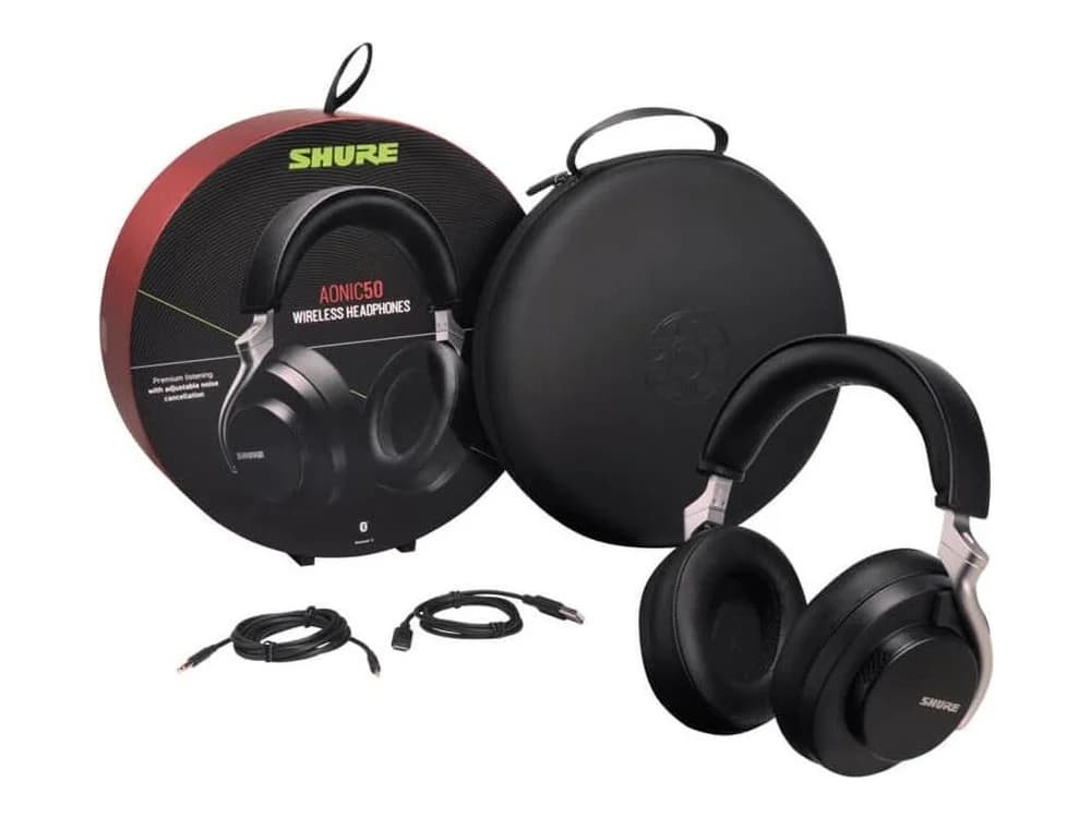 Shure AONIC 50 - Wireless Active Noise Cancelling Over-Ear Headphones - Black view 2