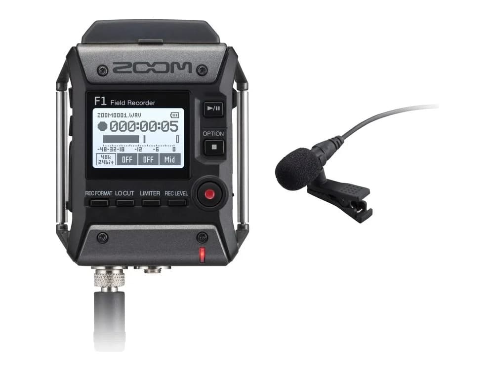 Zoom F1-LP 2-Input / 2-Track Portable Field Recorder with Lavalier Microphone view 2