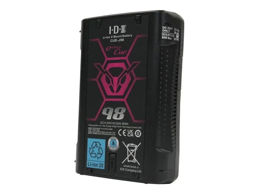 IDX CUE-J98 95Wh Li-ion V-Mount Battery with 1x D-Tap view 2