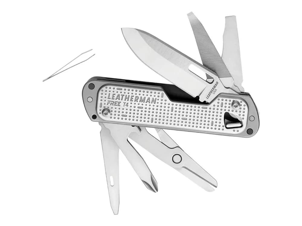 Leatherman FREE T4 Compact Pocket Multi-Tool 420HC S/S Blade 12 Tools with Pocket Clip view 3
