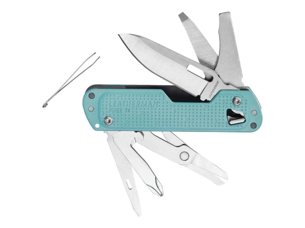Leatherman FREE T4 Compact Pocket Multi-Tool 420HC S/S Blade 12 Tools with Pocket Clip