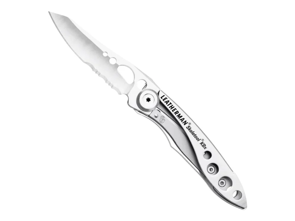 Leatherman Skeletool KBx Folding Pocket Knife with Clip 420HC S/S Combo Blade - Silver