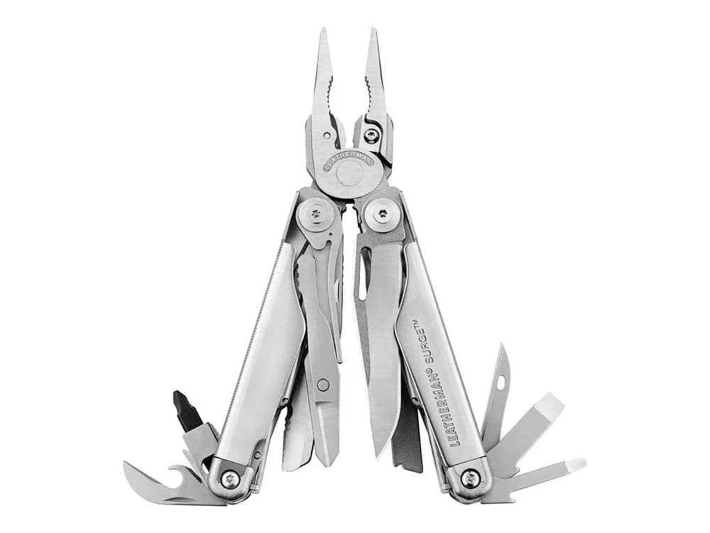 Leatherman Surge Heavy Duty Multi-Tool 420HC S/S Blades w/Button Nylon Sheath - Silver - Box