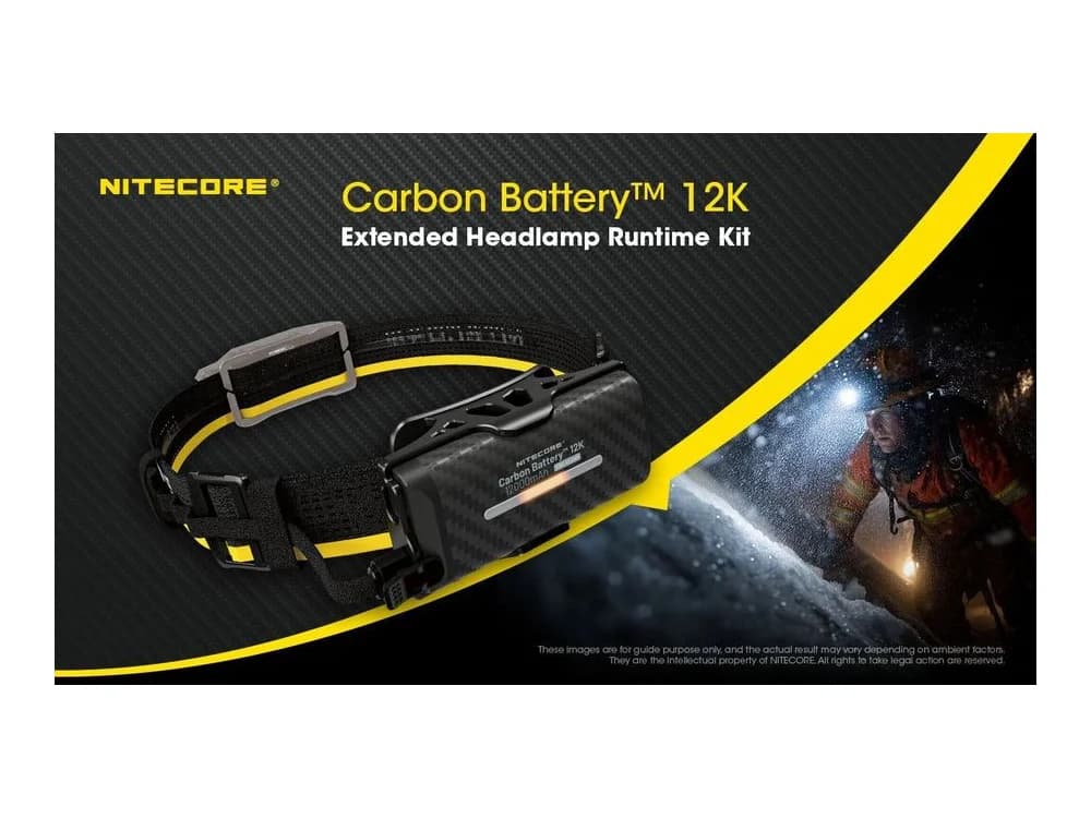 Nitecore Carbon Battery 12K Extended Headlamp Runtime Kit for NU45, NU53, HC65 UHE, and More view 2
