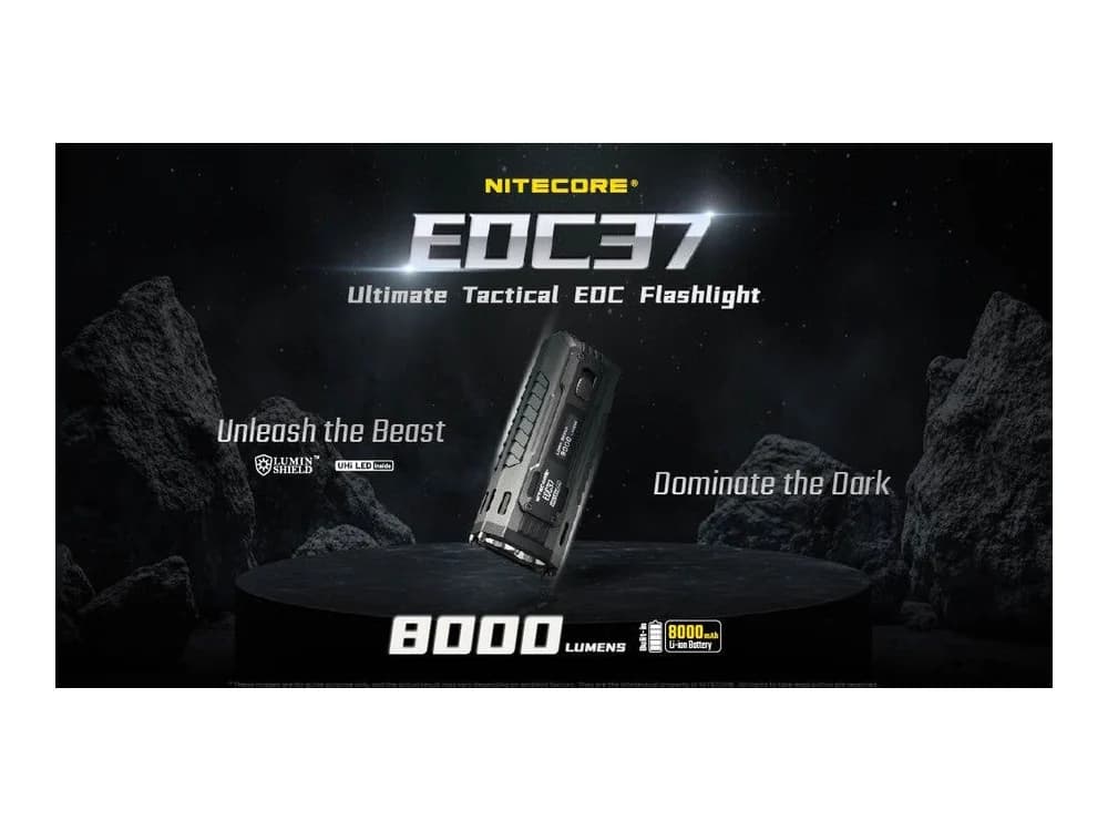 Nitecore EDC37 8000 Lumen USB-C Rechargeable Flat EDC Flashlight view 2