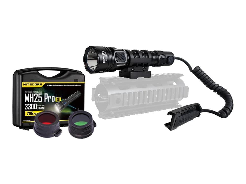 Nitecore MH25 Pro 3300 Lumen Long Throw Rechargeable Hunting Light Kit