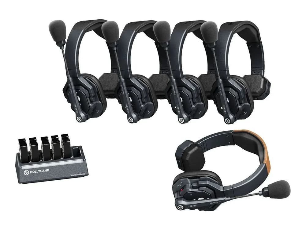 Hollyland Solidcom SE Global 5S 5-Person Full-Duplex Single-Ear Noise-Canceling Headset Intercom System (2.4 GHz)