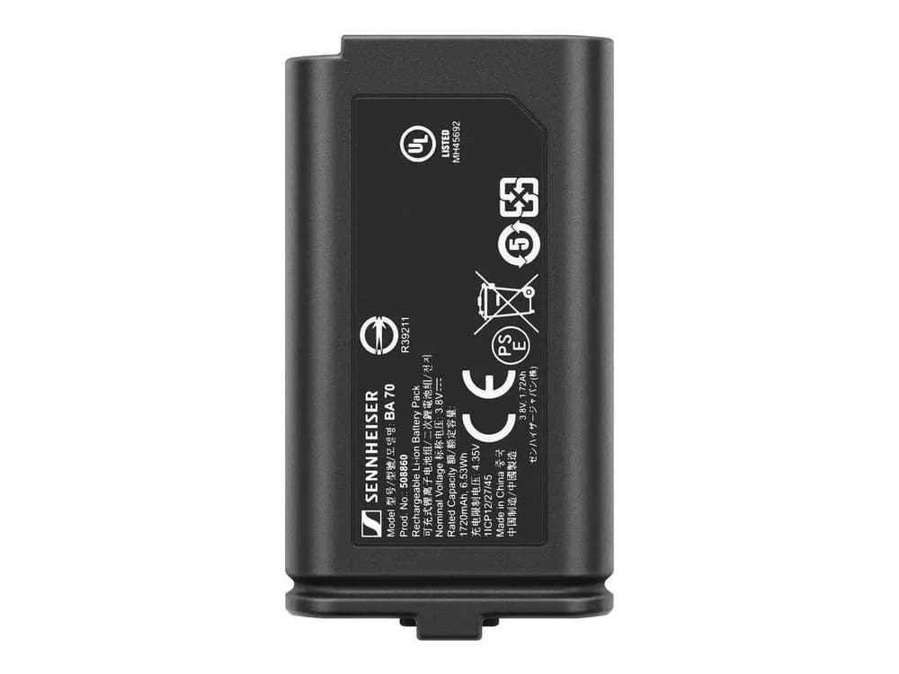 Sennheiser BA 70 Rechargeable Battery Pack for EW-D Bodypack and Handheld Transmitters