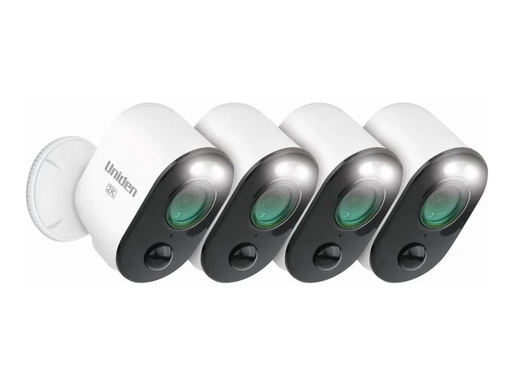 Uniden App Cam Solo Pro Wirefree 2K Security Camera and Spotlight (Quad Pack)