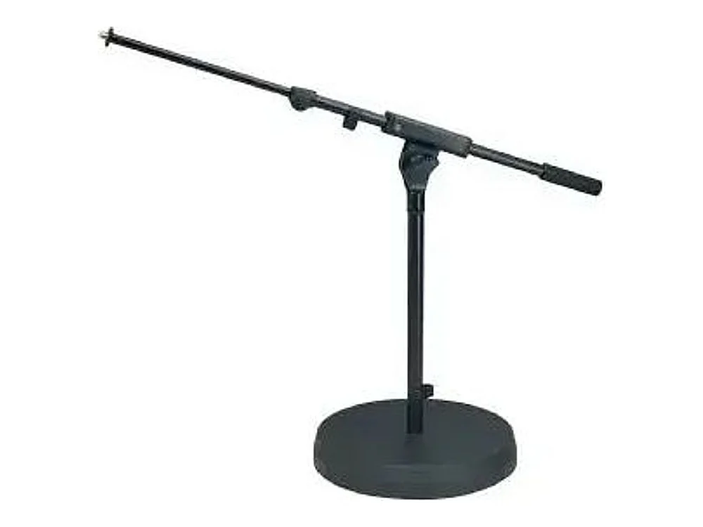 K&M 25960 Low Level Cast-Iron Base Microphone Stand with Telescoping Boom (43cm, Black)