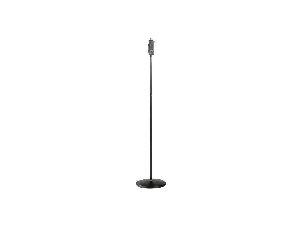 K&M 26085 One-Hand Adjustable Microphone Stand with Cast-Iron Base (1m to 1.7m, Black)