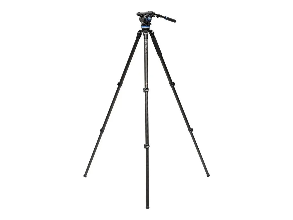 Benro C373F Carbon Fiber Single-Tube Tripod with S8Pro Fluid Video Head view 2